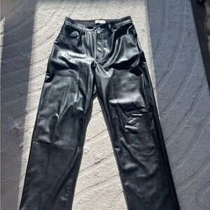 Abercrombie Loose High Rise Leather Pants